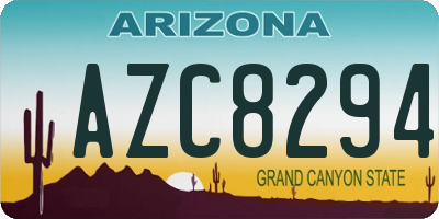 AZ license plate AZC8294