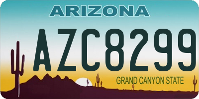 AZ license plate AZC8299