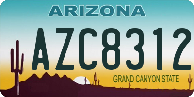 AZ license plate AZC8312