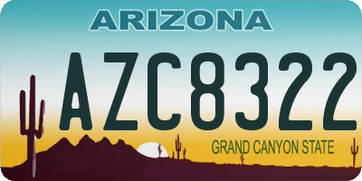 AZ license plate AZC8322