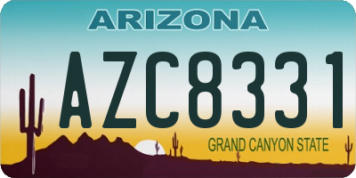 AZ license plate AZC8331
