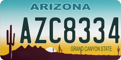 AZ license plate AZC8334