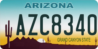 AZ license plate AZC8340