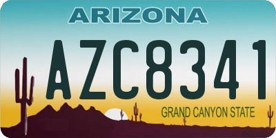 AZ license plate AZC8341