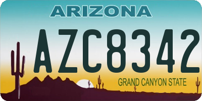 AZ license plate AZC8342