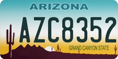 AZ license plate AZC8352