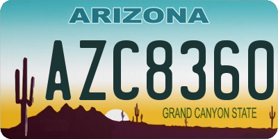 AZ license plate AZC8360