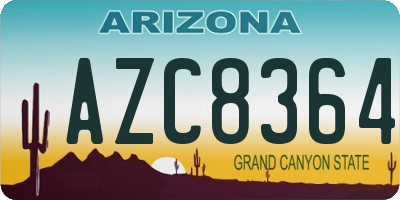 AZ license plate AZC8364