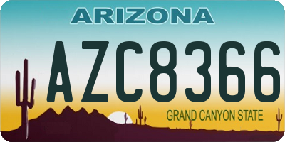 AZ license plate AZC8366