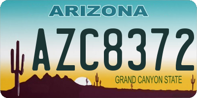 AZ license plate AZC8372