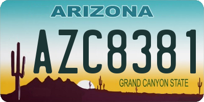 AZ license plate AZC8381