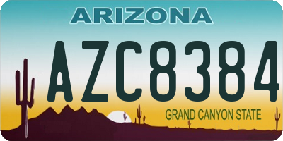 AZ license plate AZC8384