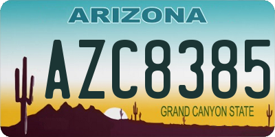 AZ license plate AZC8385