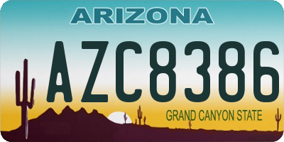 AZ license plate AZC8386