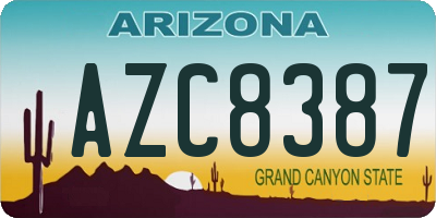 AZ license plate AZC8387