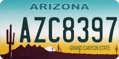 AZ license plate AZC8397