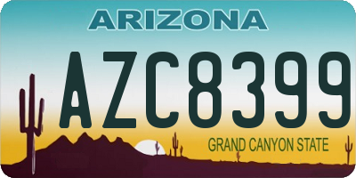 AZ license plate AZC8399