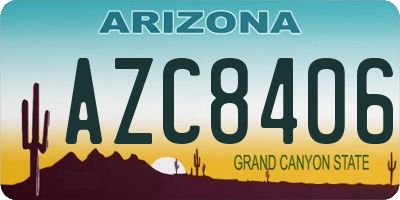 AZ license plate AZC8406