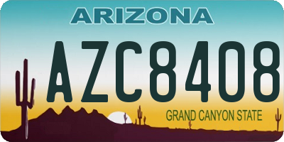 AZ license plate AZC8408
