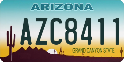 AZ license plate AZC8411