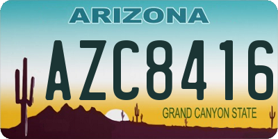 AZ license plate AZC8416