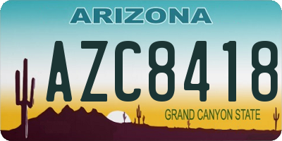 AZ license plate AZC8418