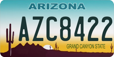 AZ license plate AZC8422
