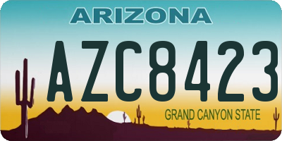 AZ license plate AZC8423