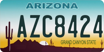 AZ license plate AZC8424