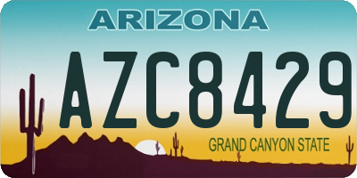 AZ license plate AZC8429