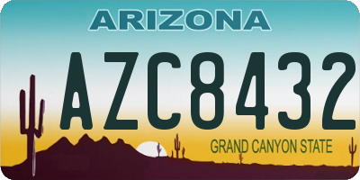 AZ license plate AZC8432