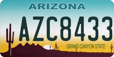 AZ license plate AZC8433