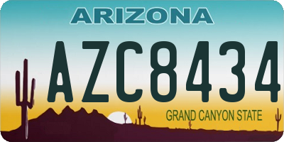 AZ license plate AZC8434