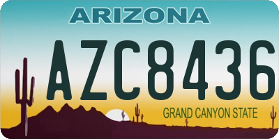 AZ license plate AZC8436