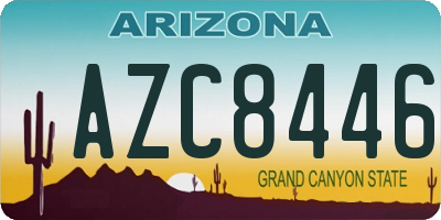 AZ license plate AZC8446