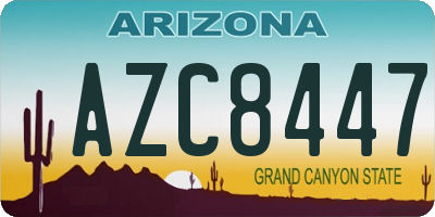 AZ license plate AZC8447