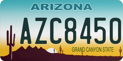AZ license plate AZC8450