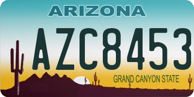 AZ license plate AZC8453