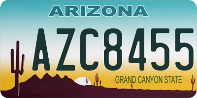 AZ license plate AZC8455