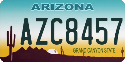 AZ license plate AZC8457