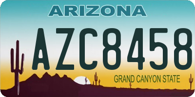 AZ license plate AZC8458
