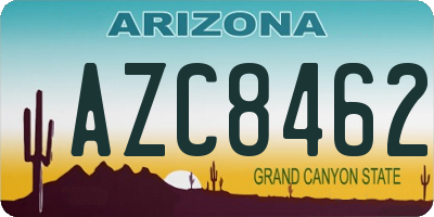 AZ license plate AZC8462