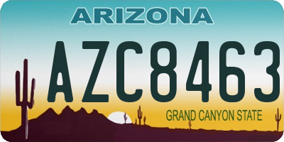 AZ license plate AZC8463