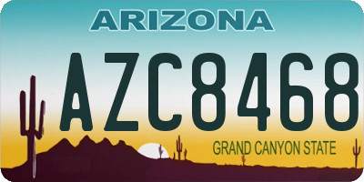 AZ license plate AZC8468