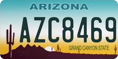 AZ license plate AZC8469