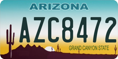 AZ license plate AZC8472