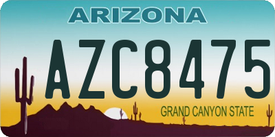 AZ license plate AZC8475