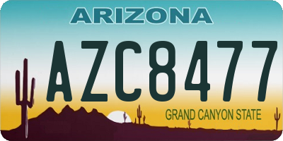 AZ license plate AZC8477