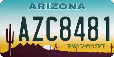 AZ license plate AZC8481