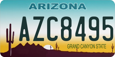 AZ license plate AZC8495